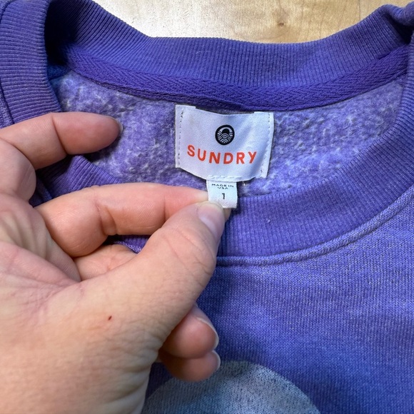 Sundry Purple Mountain Graphic Sweatshirt - Picture 2 of 3